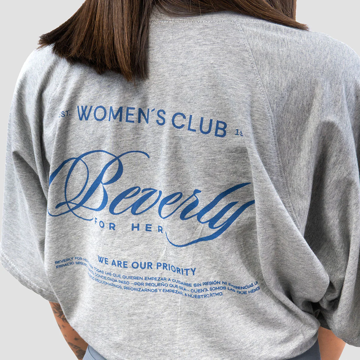 Camiseta oversize - Women's Club - For her - Grey - Image 3