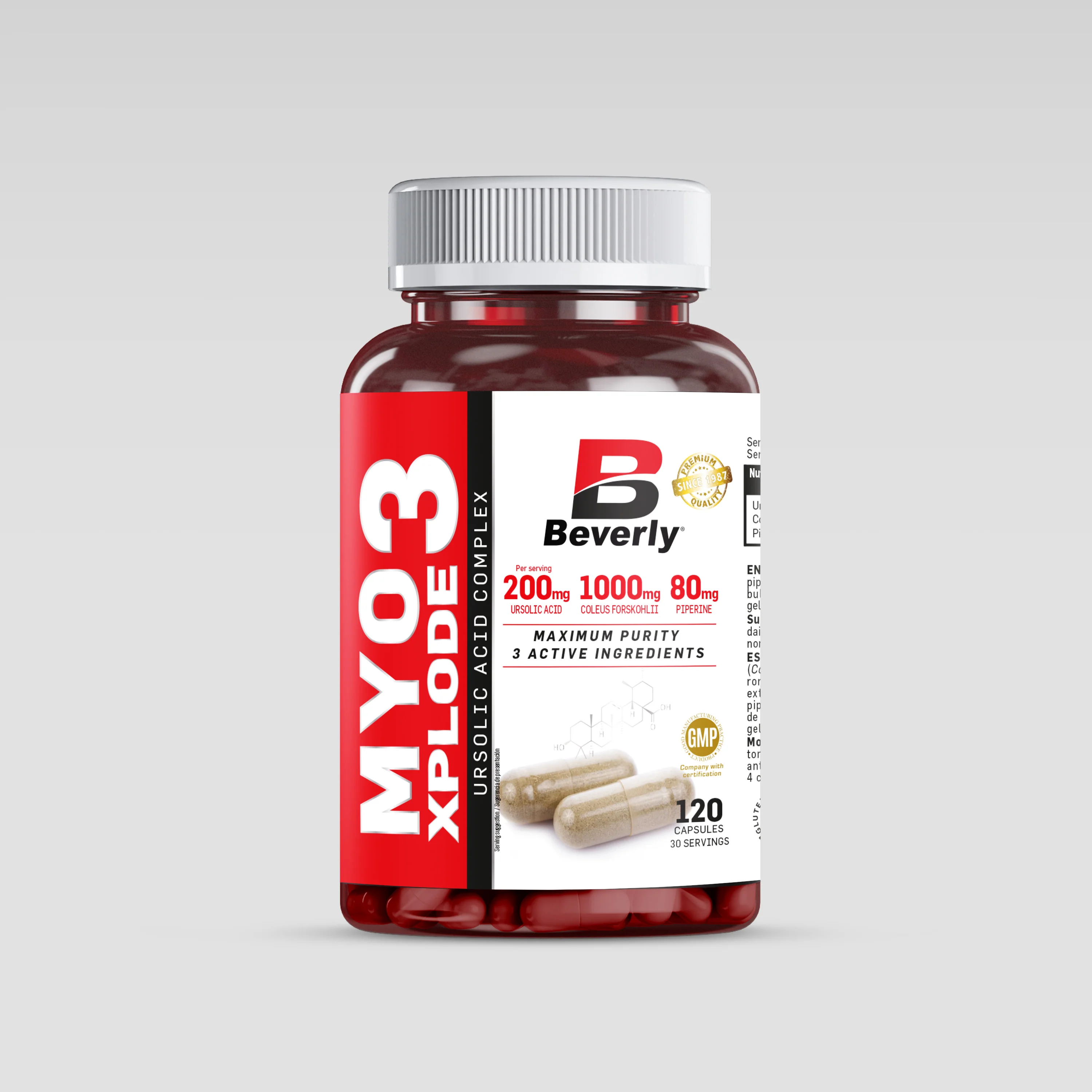 MYO3 - Inhibidor Miostatina - 120 Caps - 30 Servicios